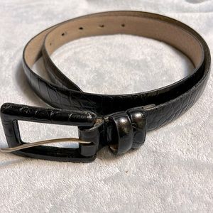 Laura Gayle Ladies Belt Large Genuine Italian Calfskin Black